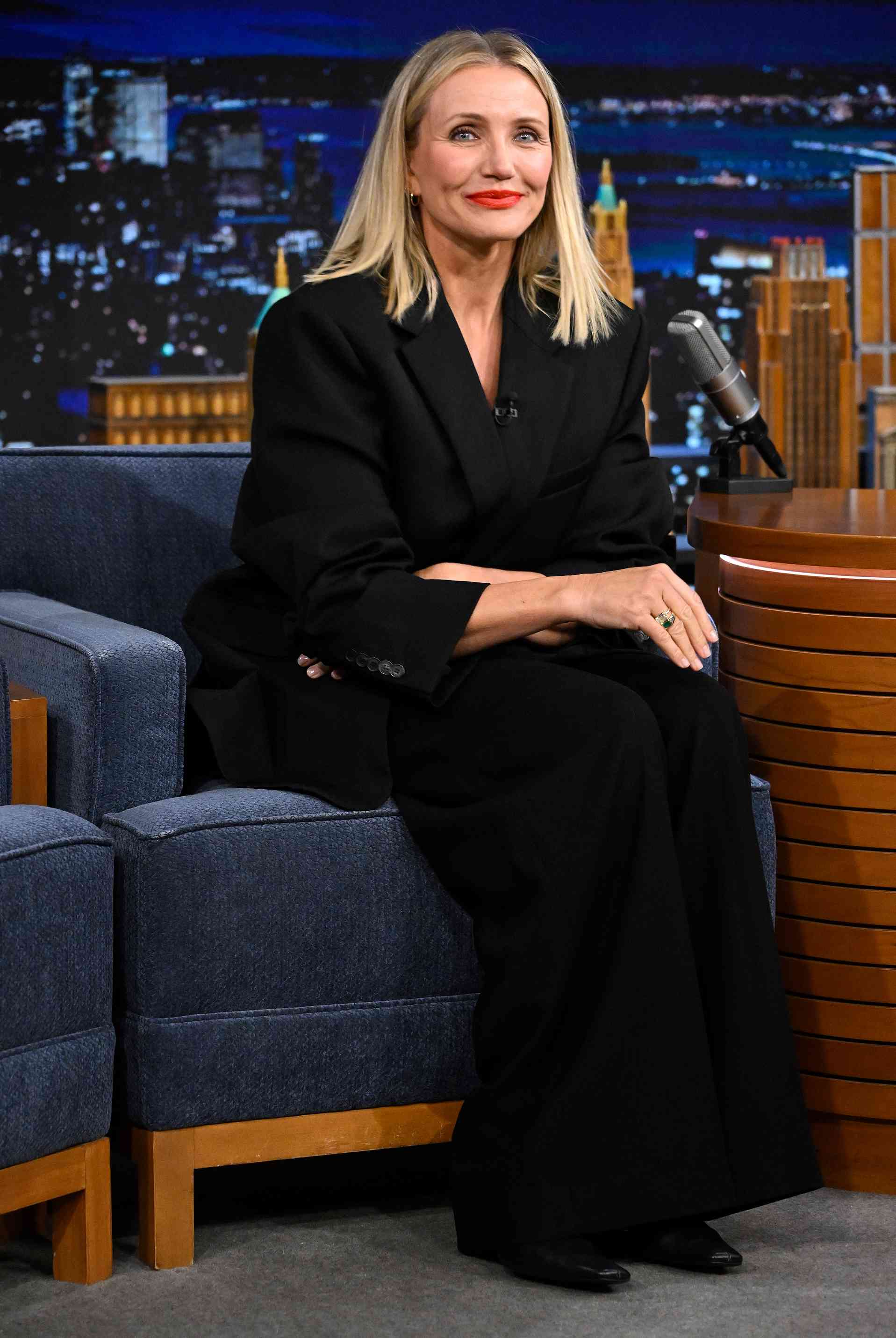 THE TONIGHT SHOW STARRING JIMMY FALLON, Actress Cameron Diaz during an interview on Wednesday, October 25, 2023