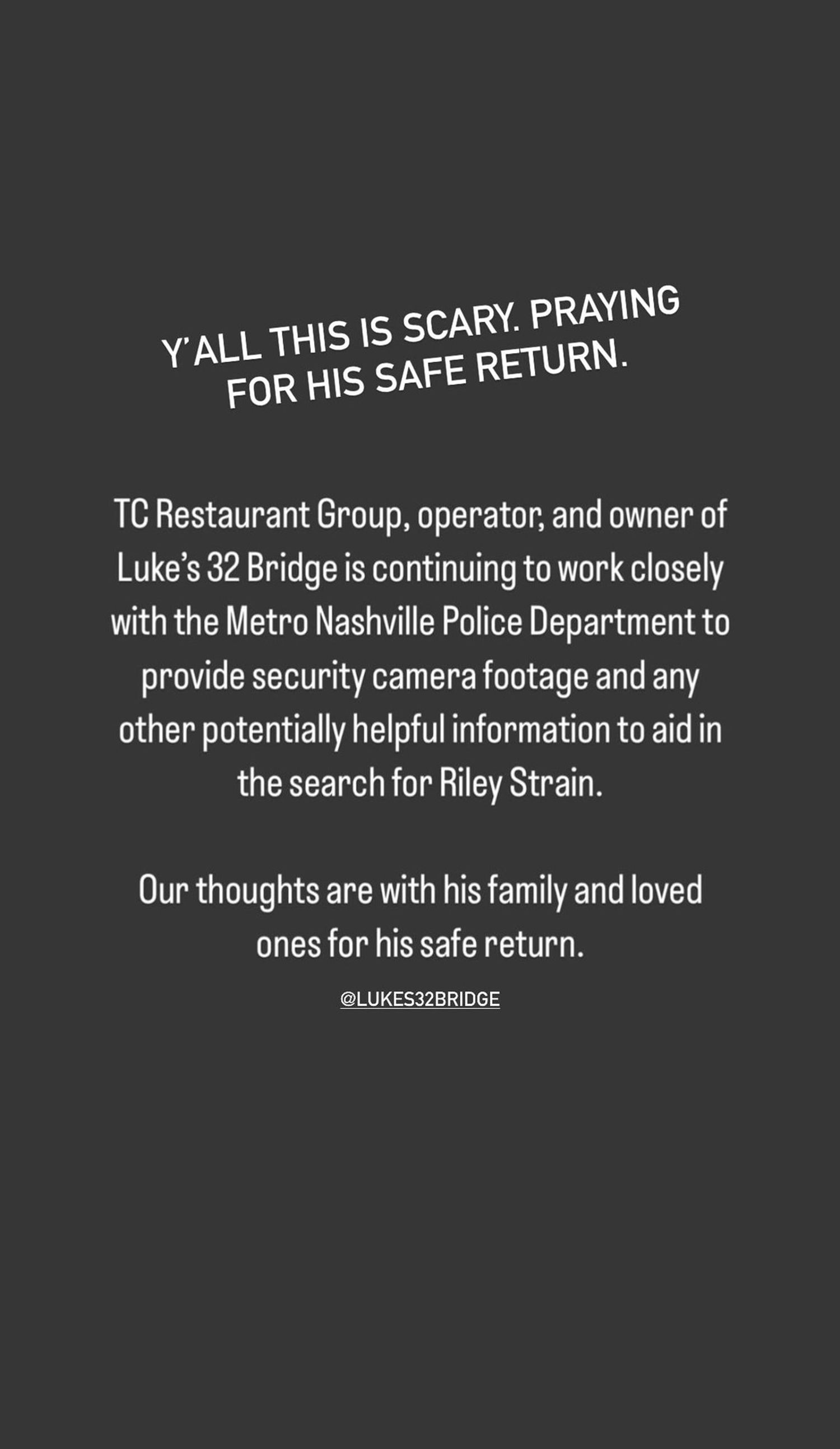 Luke Bryan Praying for Safe Return of Man Who Went Missing at His Nashville Bar