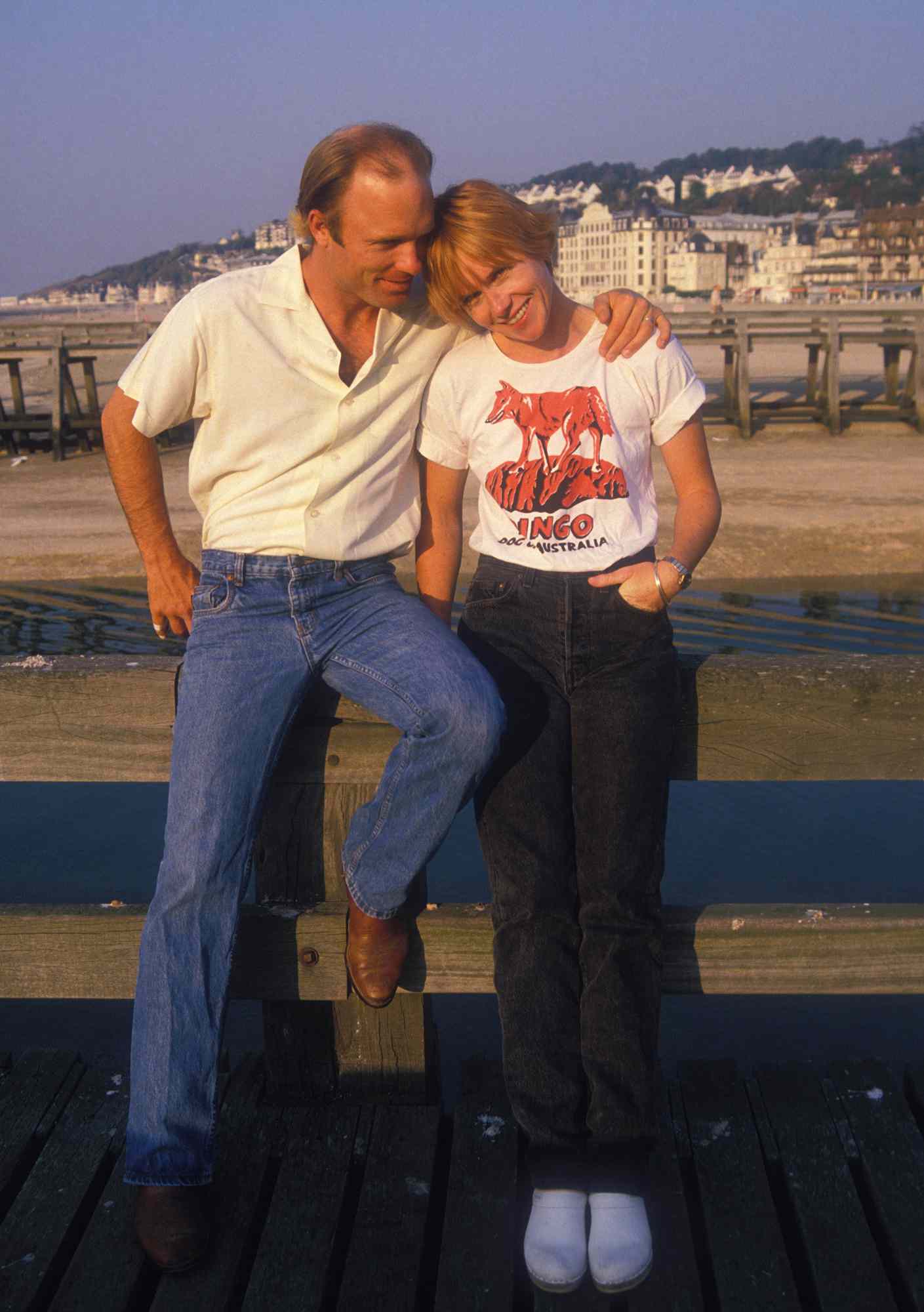 Actors Ed Harris and Amy Madigan at the Festival du Cinema Americain in Deauville, France in September 1985.