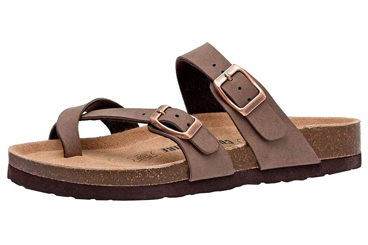 CUSHIONAIRE Women's Luna Cork footbed Sandal with +Comfort