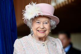 Queen Elizabeth II is seen at the Chichester Theatre while visiting West Sussex on November 30, 2017