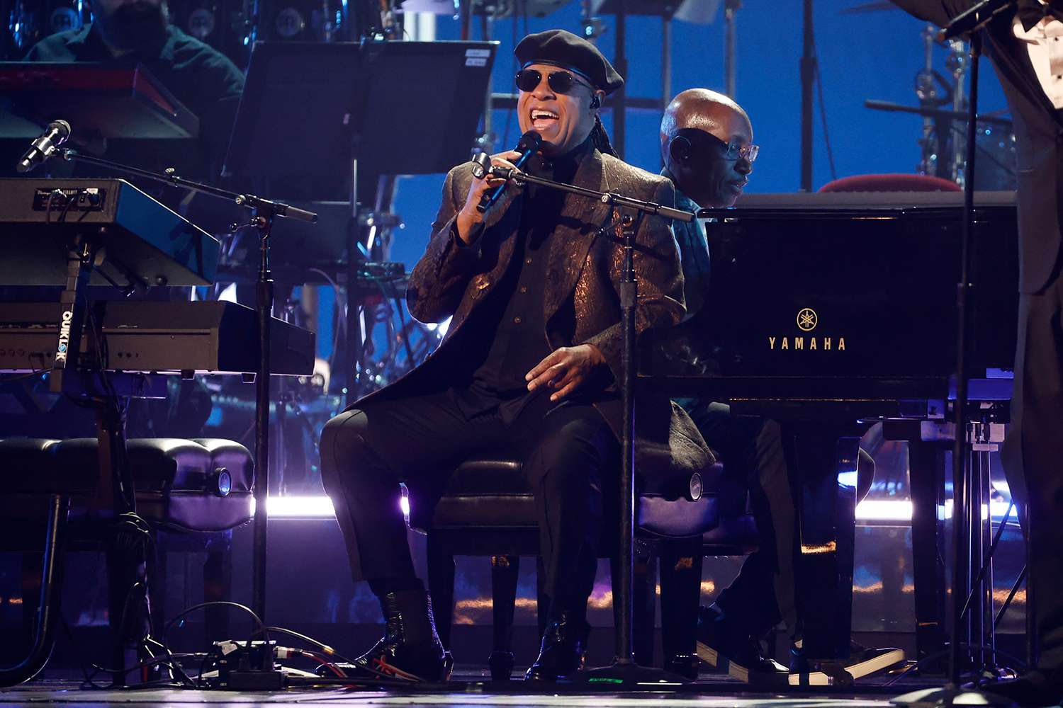 Stevie Wonder performs onstage during the 65th GRAMMY Awards at Crypto.com Arena on February 05, 2023 in Los Angeles, California.