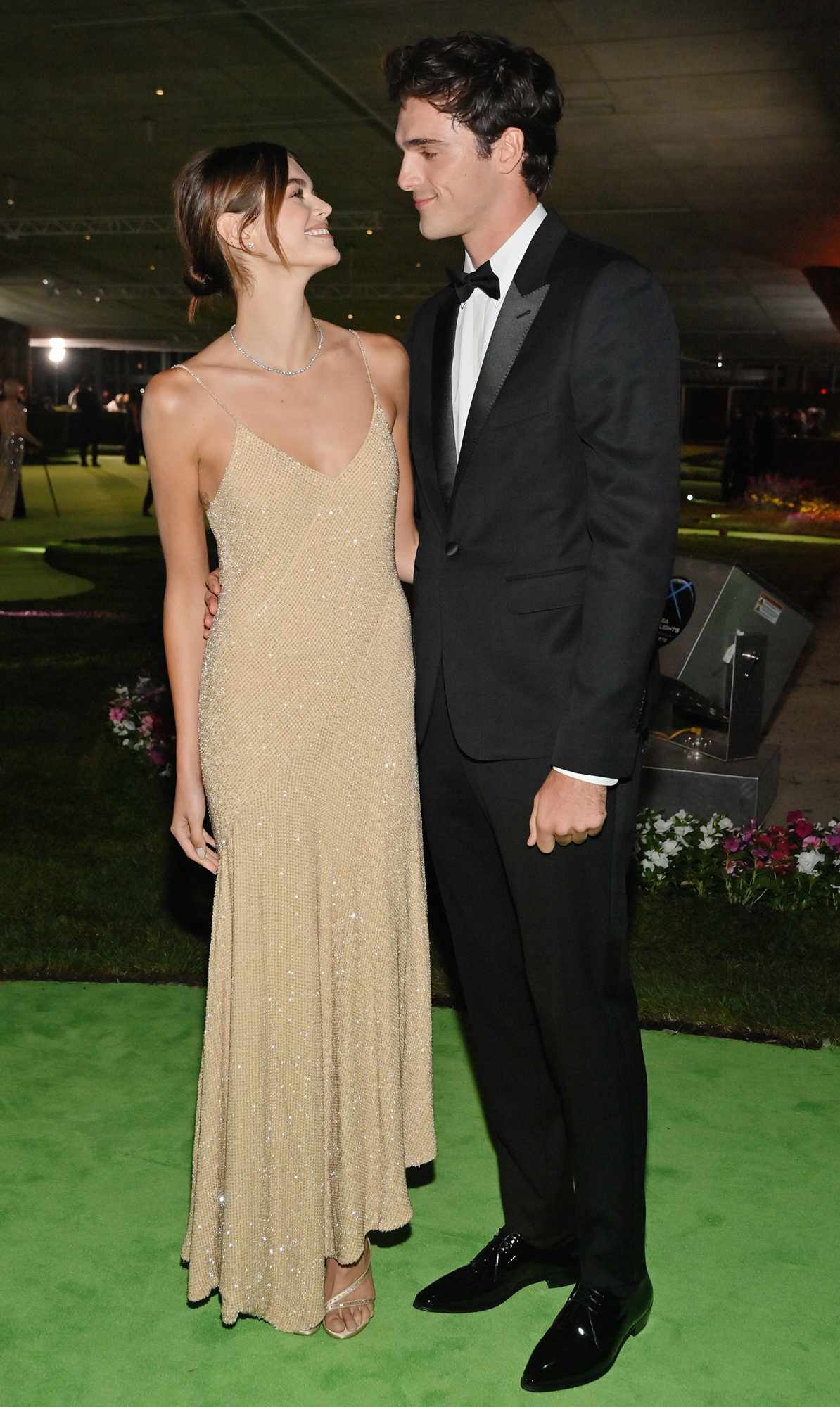 Kaia Gerber and Jacob Elordi attend the Academy Museum of Motion Pictures: Opening Gala honoring Haile Gerima and Sophia Loren, and Museum Campaign Leadership Bob Iger, Annette Bening, and Tom Hanks; Gala Co-Chairs Jason Blum, Ava DuVernay, and Ryan Murphy on September 25, 2021 in Los Angeles, California