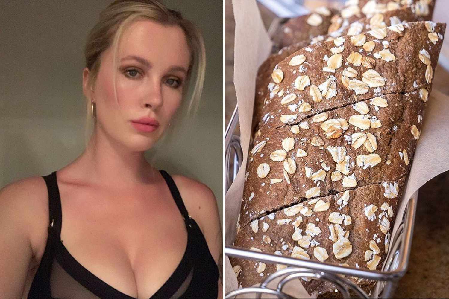 Ireland Baldwin cleavage thanks to bread