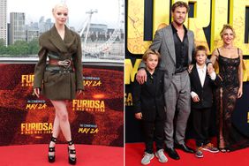 Anya Taylor-Joy attending a photo call for Furiosa: A Mad Max Saga, at the Corinthia Hotel in London;Elsa Pataky and Chris Hemsworth pose alongside their children Tristan and Sasha during the Australian premiere of "Furiosa: A Mad Max Saga" on May 02, 2024 