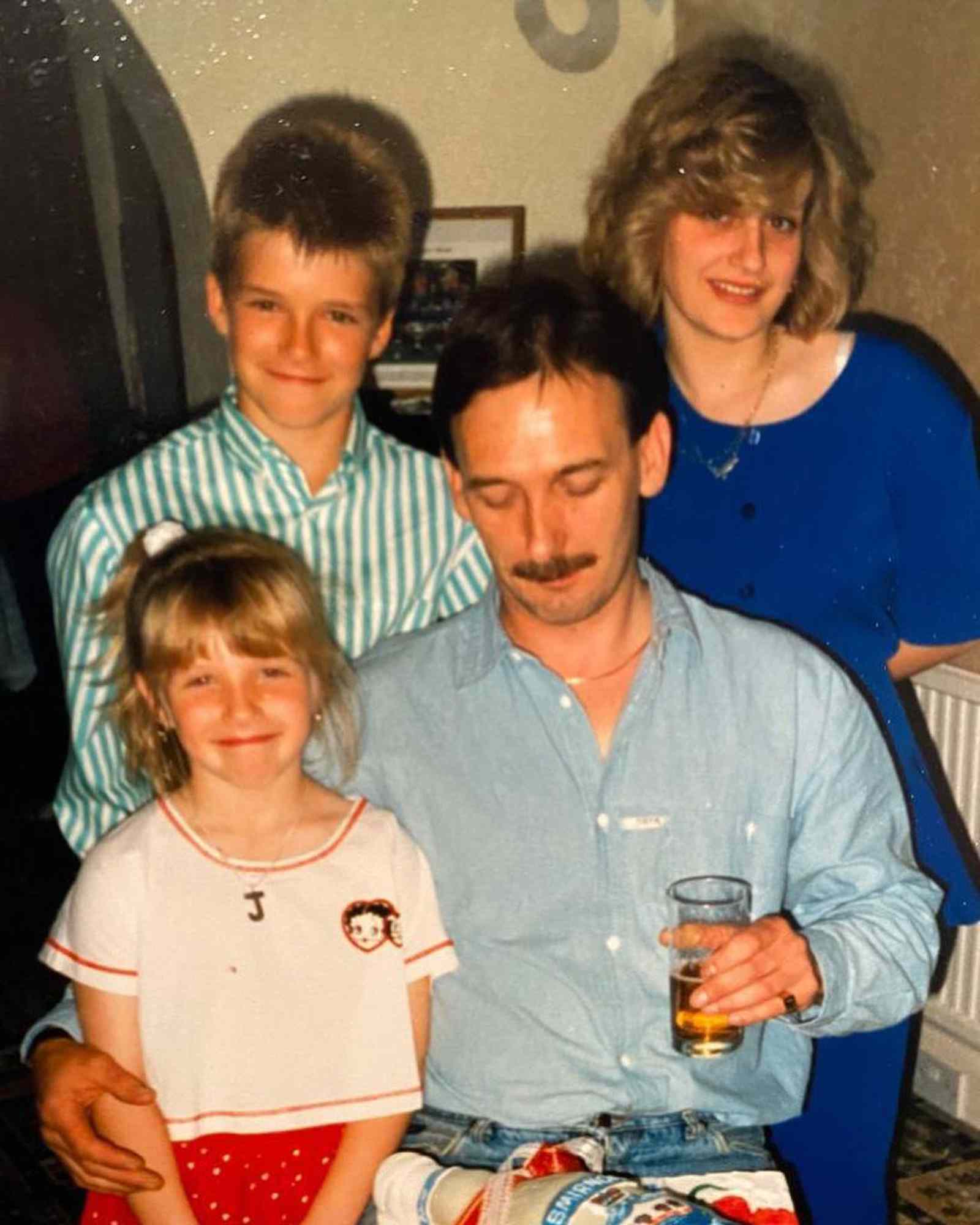 David, Lynne, and Joanne Beckham with their father, Bill.