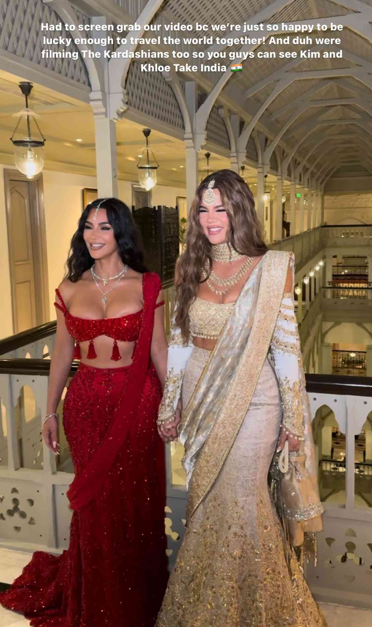 Kim Kardashian and Khloe Kardashian attend Anant Ambani and Radhika Merchant's wedding in Mumbai