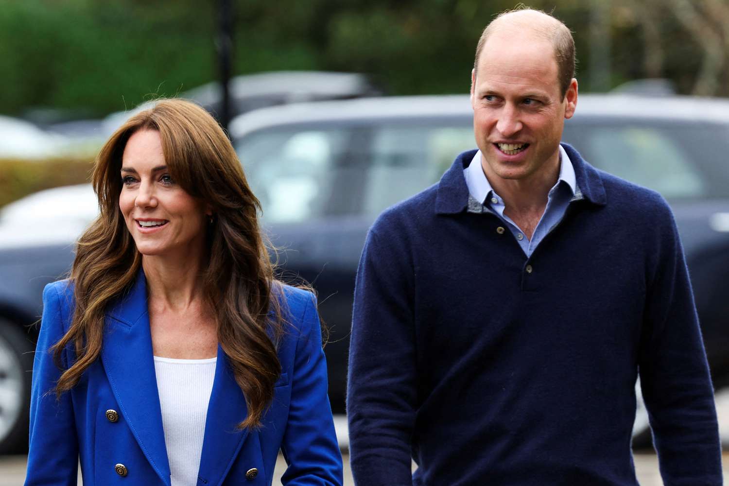 Prince William, Prince of Wales and Catherine, Princess of Wales arrive for their visit to SportsAid at Bisham Abbey National Sports Centre to mark World Mental Health Day on October 12, 2023 in Marlow, England.