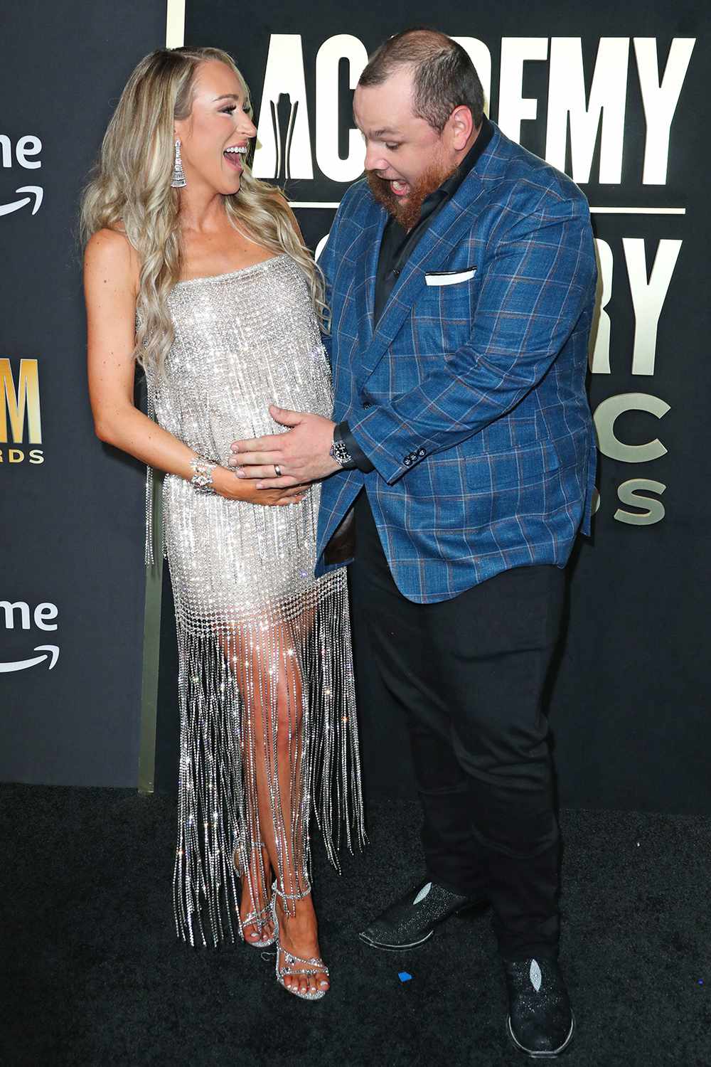 Mandatory Credit: Photo by Matt Baron/BEI/Shutterstock (13908309jg) Nicole Hocking and Luke Combs Academy of Country Music Awards, Arrivals, Frisco, Texas, USA - 11 May 2023