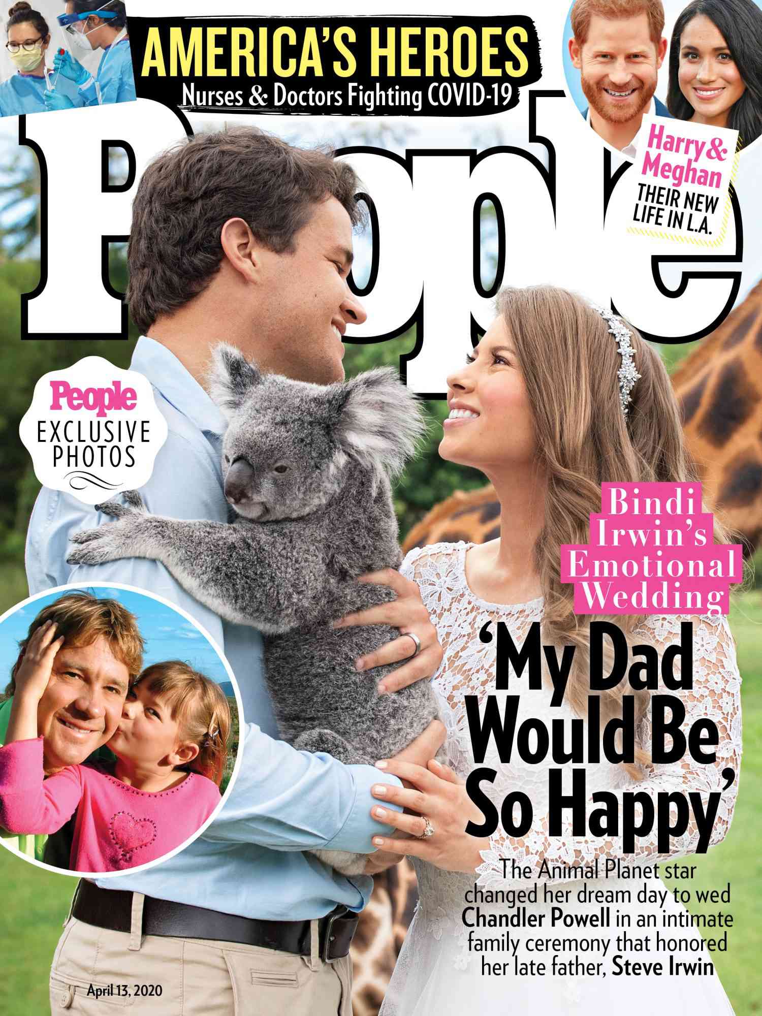 4/14/2020 cover of people magazine featuring BIndi Irwin and Chandler Powell wedding