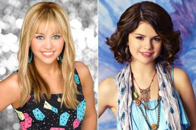 Miley Cyrus in Hannah Montana; Selena Gomez in Wizards of Waverly Place