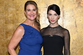 US philanthropist Melinda French Gates (L) and her daughter Phoebe Gates arrive for The Albies hosted by the Clooney Foundation at the New York Public Library in New York City on September 28, 2023.