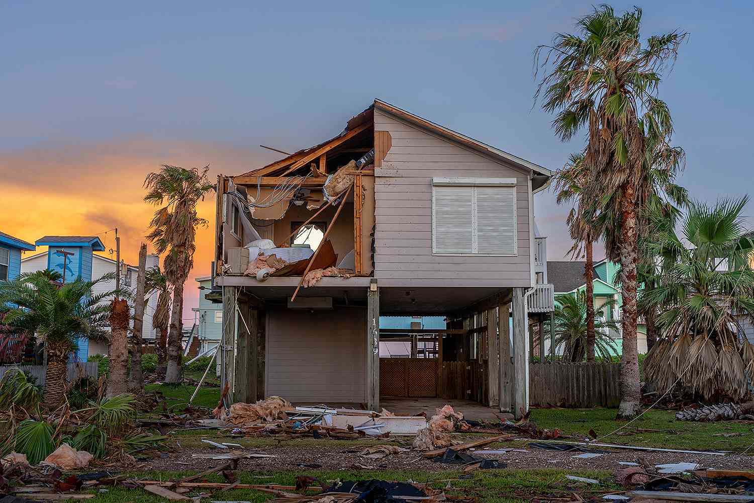 Hurricane Beryl damage in texas.