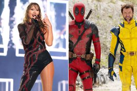 Taylor Swift performs at Groupama Stadium on June 02, 2024 in Lyon, France; Ryan Reynolds as Deadpool/Wade Wilson and Hugh Jackman as Wolverine/Logan 20th Century Studios/Marvel Studios' DEADPOOL & WOLVERINE.