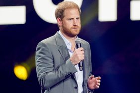 Prince Harry, Duke of Sussex onstage during the Opening Ceremony of the Invictus Games 2023 at the Merkur Spiel-Arena on September 9, 2023 in Dusseldorf, Germany. 