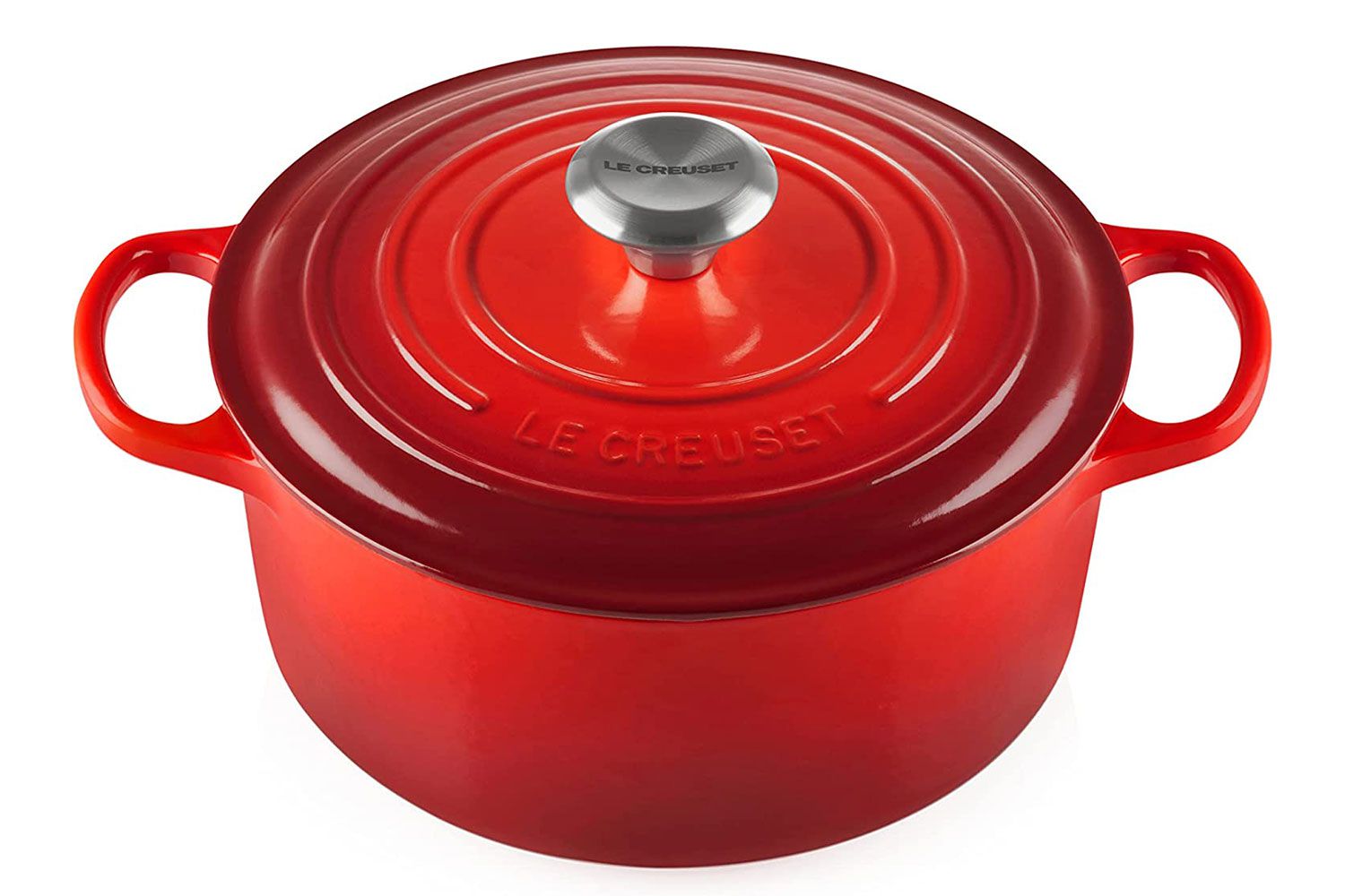  Le Creuset Enameled Cast Iron Signature Round Dutch Oven, 7.25 qt., Cerise