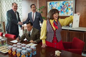 Jim Gaffigan as Edsel Kellogg III, Jerry Seinfeld (Director) as Bob Cabana, Fred Armisen as Mike Puntz and Melissa McCarthy as Donna Stankowski in Unfrosted