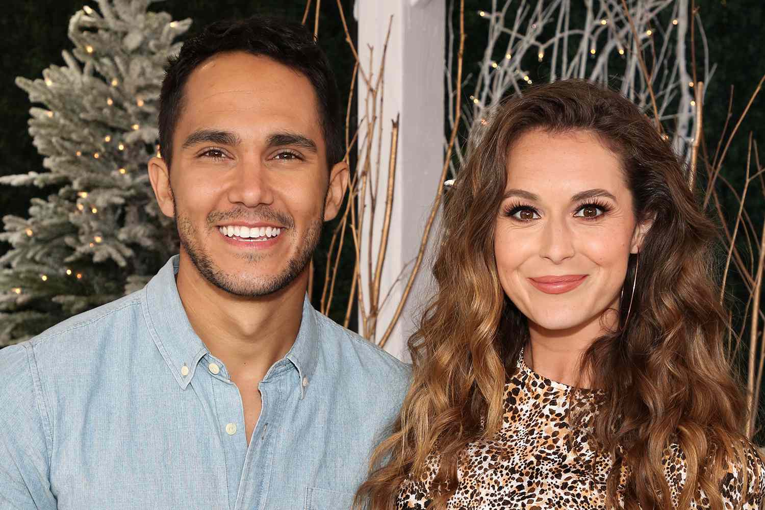 Actors Carlos PenaVega (L) and Alexa PenaVega (R) visit Hallmark Channel's "Home & Family" at Universal Studios Hollywood on February 07, 2020 in Universal City, California.