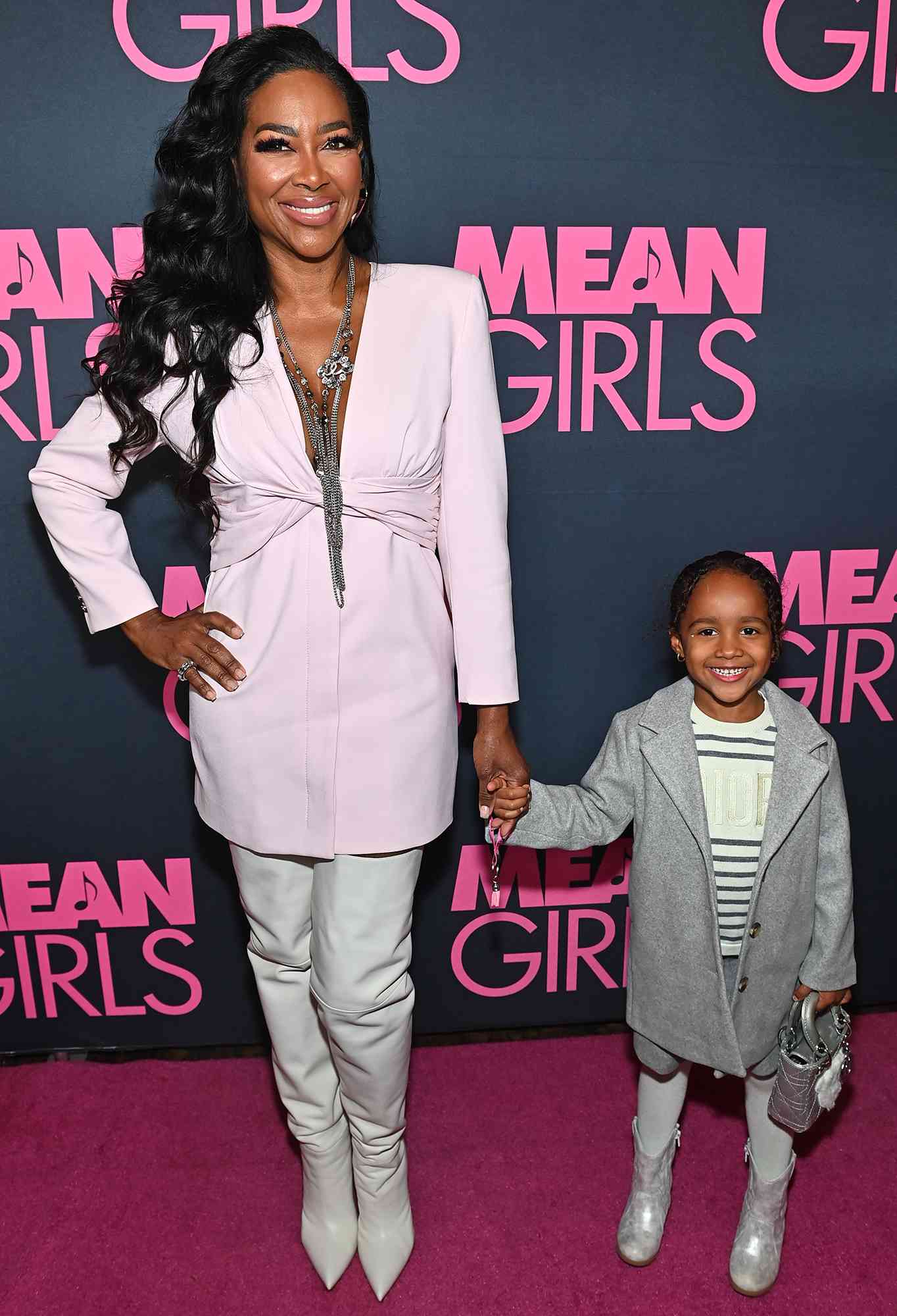 Kenya Moore and daughter Brooklyn Daly attend the Atlanta screening of "Mean Girls" on January 09, 2024 in Atlanta, Georgia. 