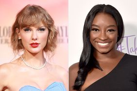 Taylor Swift (L) and Simone Biles 