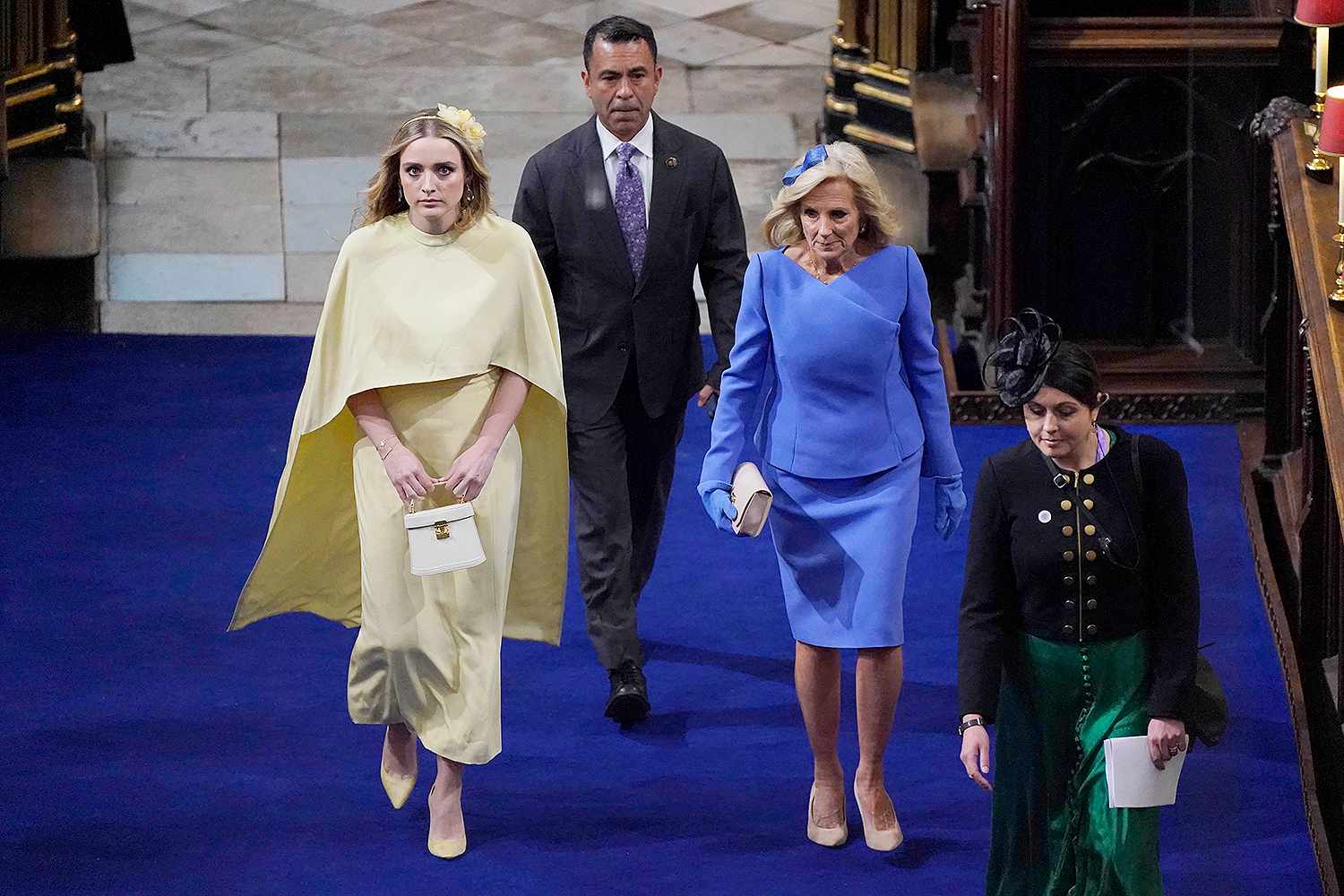 First Lady of the United States, Dr Jill Biden, and her granddaughter Finnegan Biden ahead of the Coronation of King Charles III and Queen Camilla on May 6, 2023 in London, England.