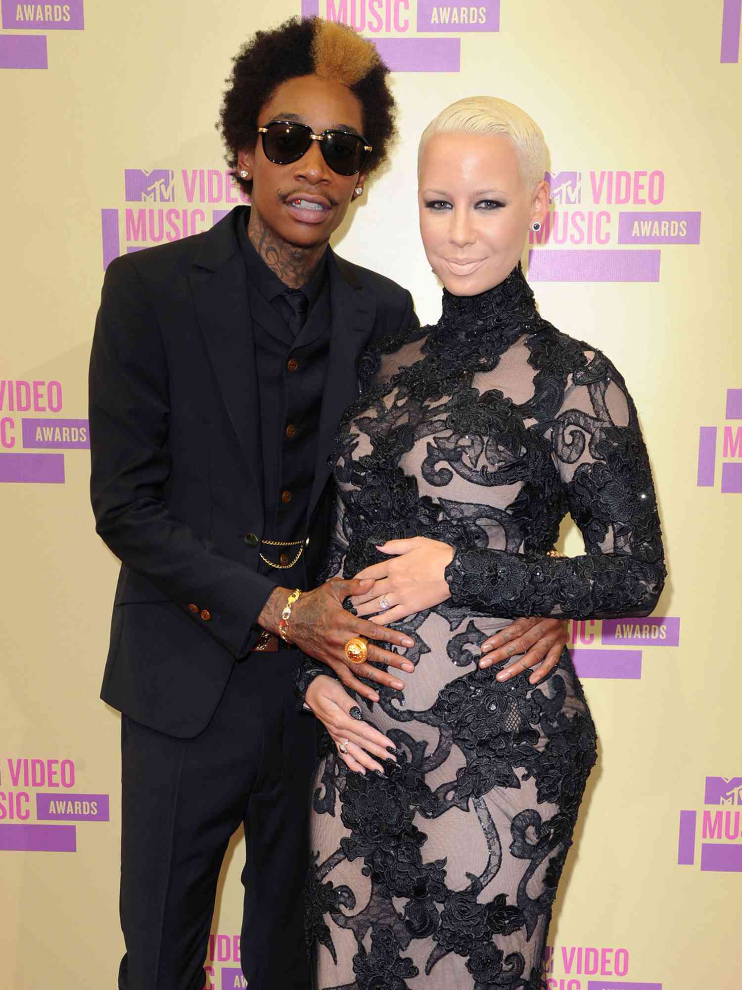Wiz Khalifa and Amber Rose arriving at the MTV Video Music Awards at the Staples Centre, Los Angeles