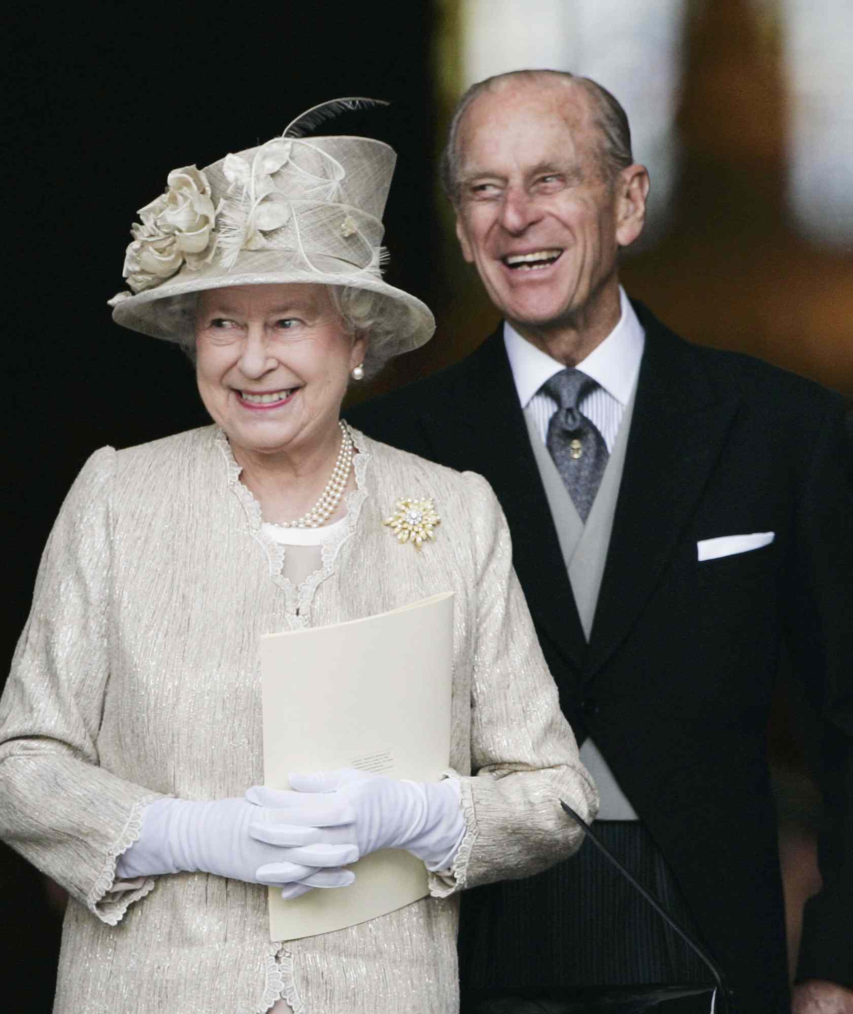 Queen Elizabeth II and Prince Philip, Duke of Edinburgh arrive at St Paul's Cathedral for a service of thanksgiving held in honour of the Queen's 80th birthday, June 15, 2006 in London, England