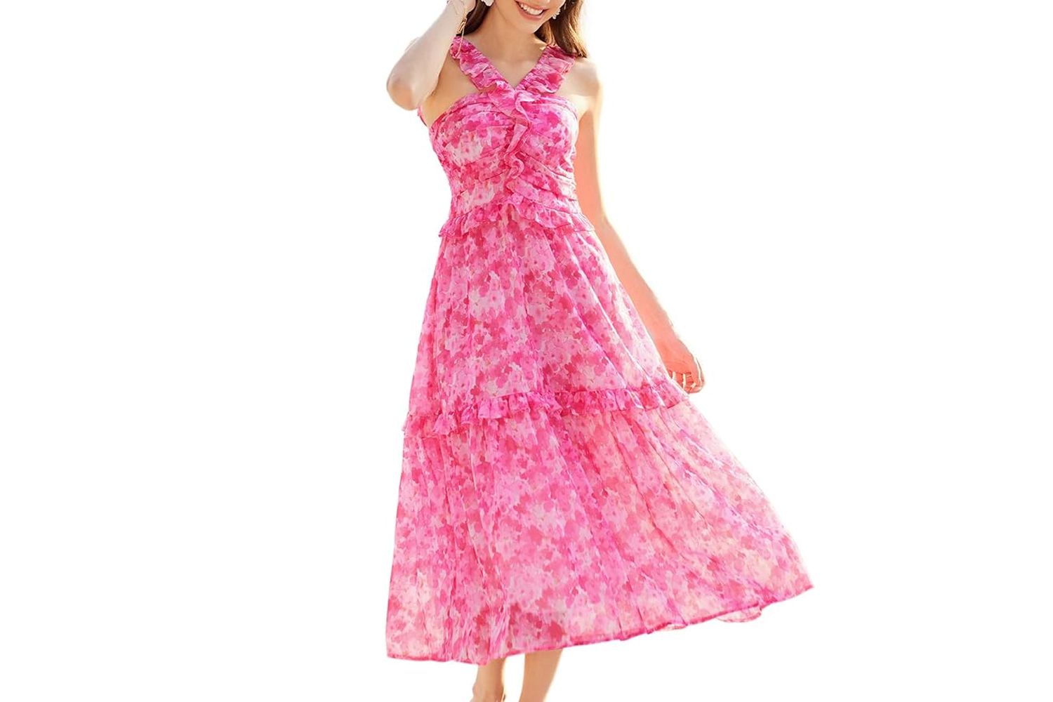 GRACE KARIN Womenâs Summer Boho Floral Tiered Dress