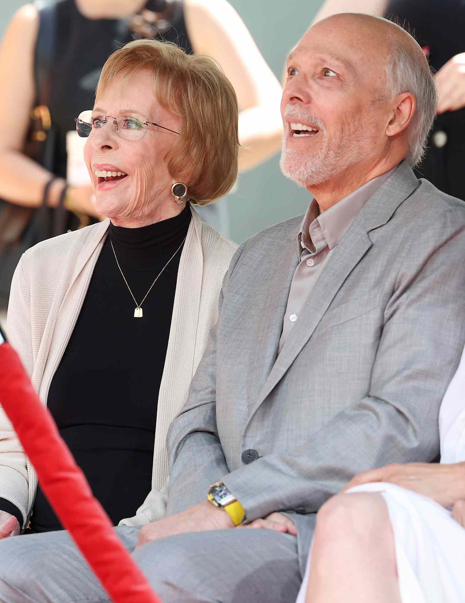 Carol Burnett and Brian Miller attend Carol Burnett's Hand and Footprint in the Cement Ceremony on June 20, 2024 in Hollywood, California.