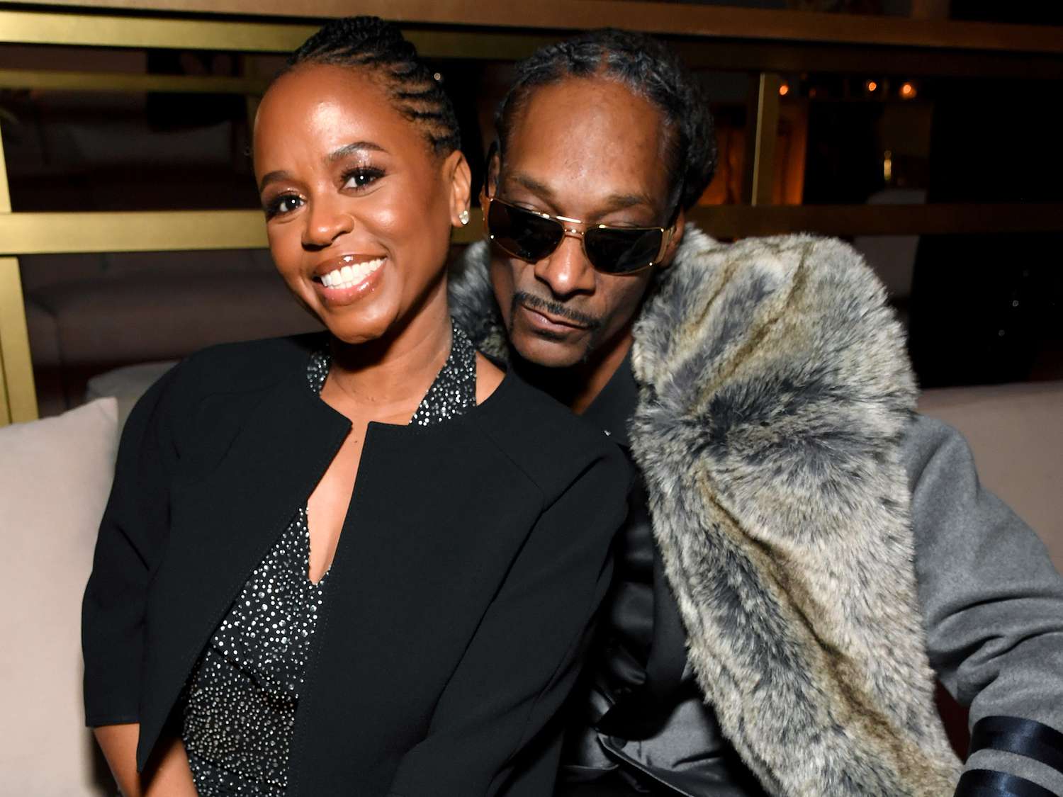 Shante Broadus and Snoop Dogg attend Sean Combs 50th Birthday Bash 