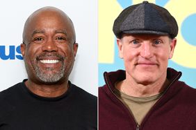 Darius Rucker visits SiriusXM at SiriusXM Studios on May 28, 2024 in New York City; Woody Harrelson attends the UK Special Screening of Searchlight Pictures', "Suncoast" at The Soho Hotel on January 28, 2024 in London, England.