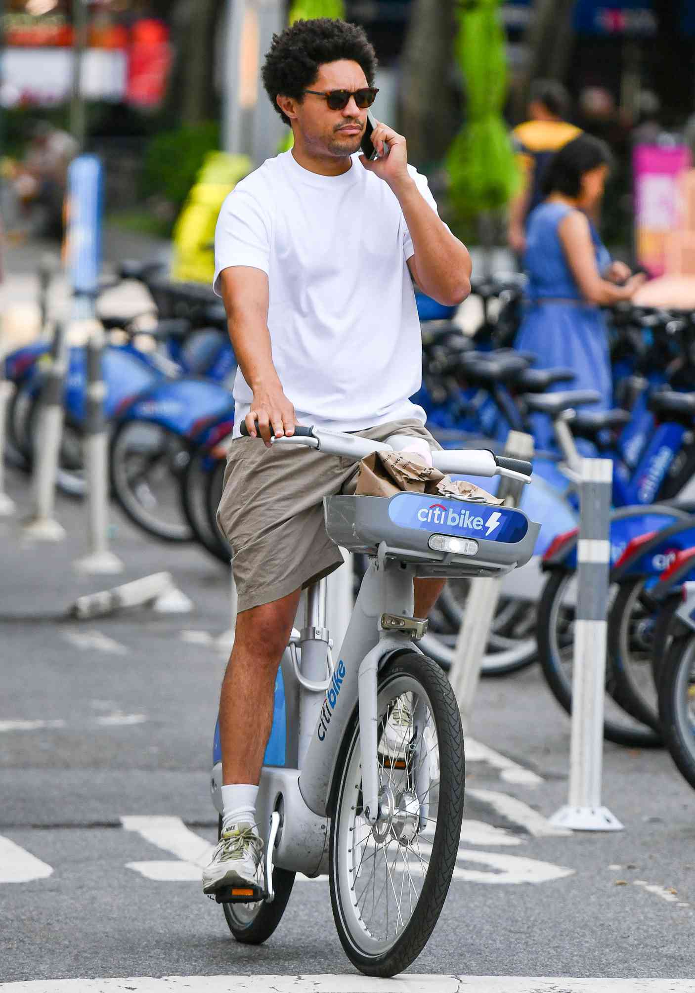 Trevor Noah is spotted on a bike ride in New York City on July 2, 2024