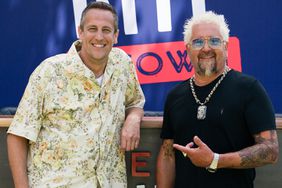 Executive producer Guy Fieri and Co-Host Noah Cappe pose for a portrait after the filming of the first episode in Davis, California, as seen on Best Bite in Town, Season 1