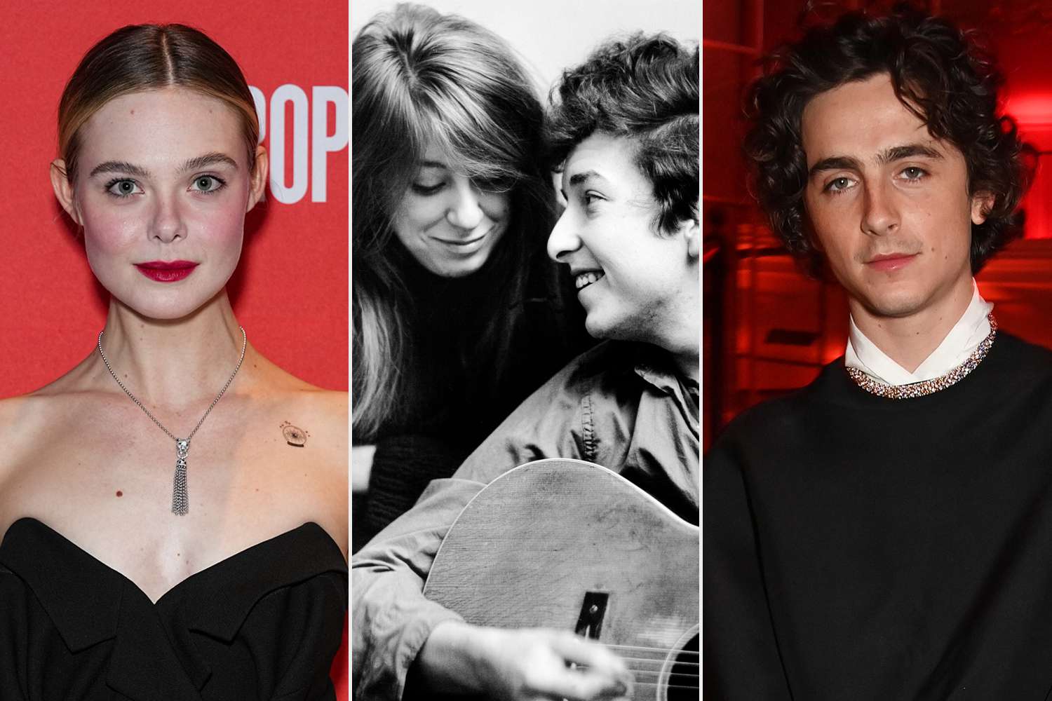 Elle Fanning, Bob Dylan and his girlfriend Suze Rotolo, Timothee Chalamet