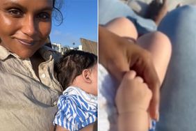 Mindy Kaling 4th july with baby anne on beach instagram