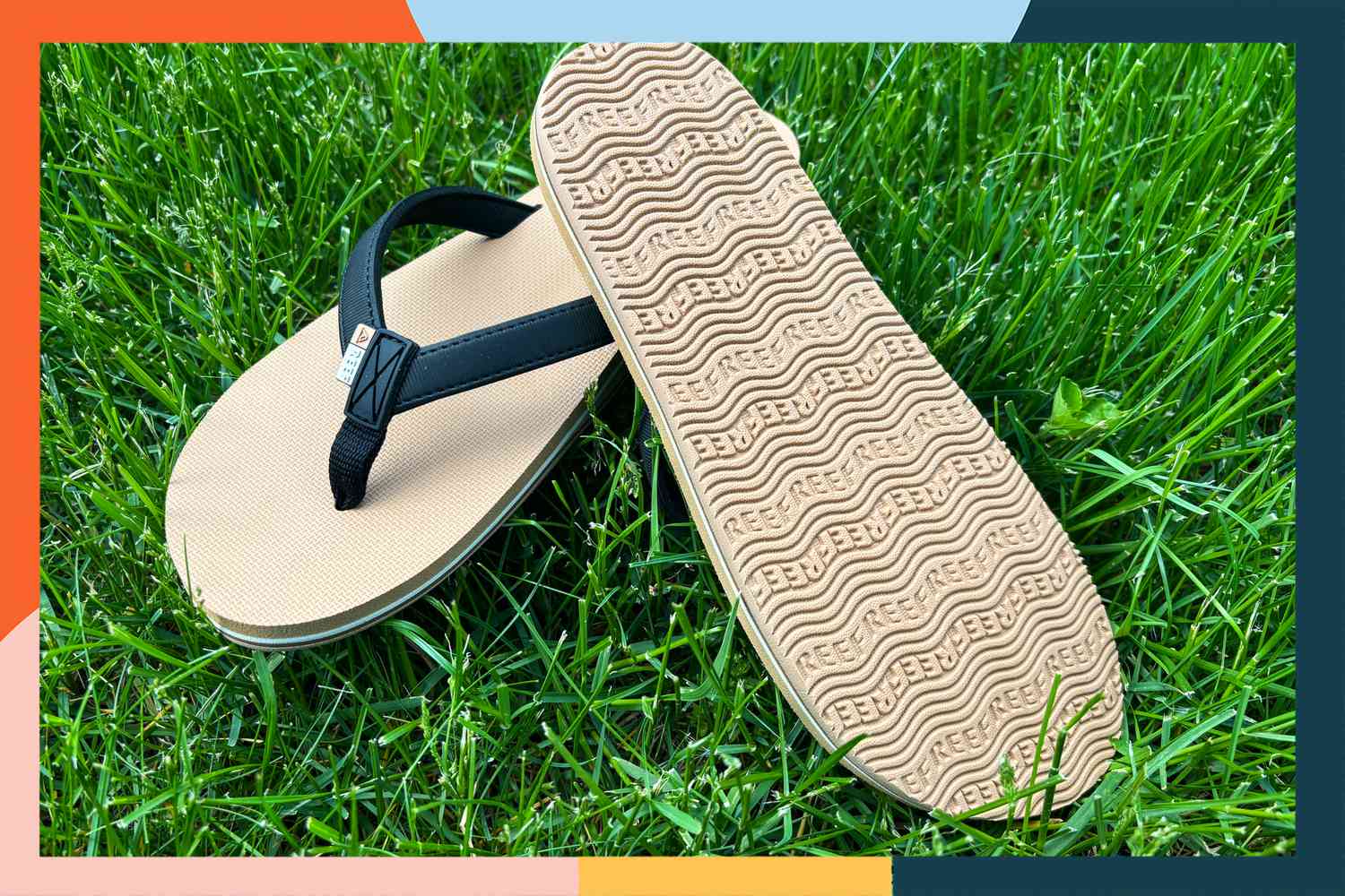 Reef Solana Flip Flop placed on grass