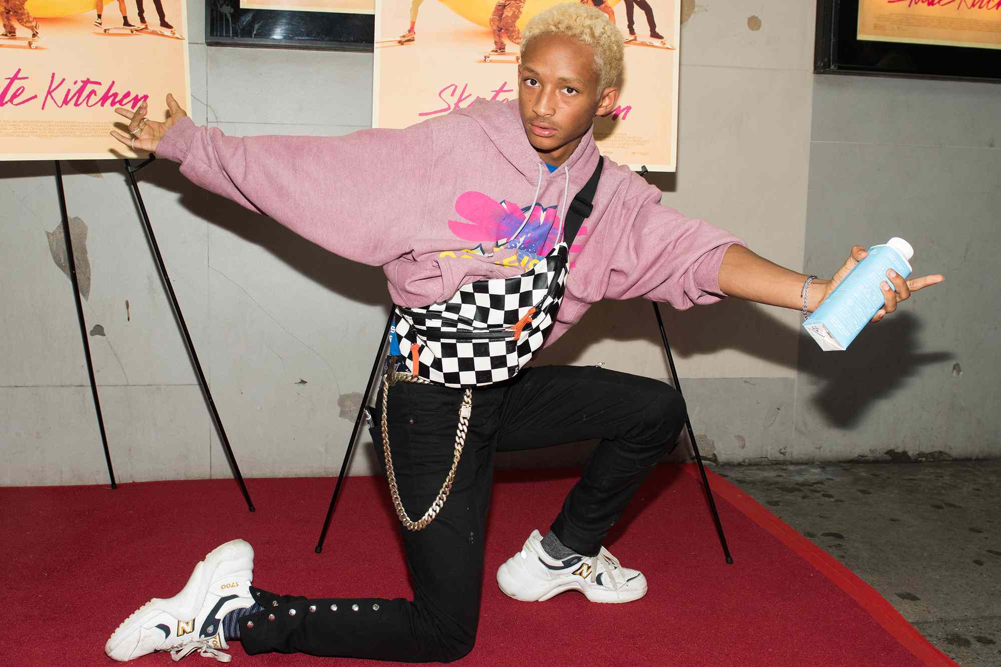 Jaden Smith attends the "Skate Kitchen" New York premiere at IFC Center on August 7, 2018 in New York City.