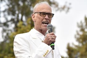 John Waters introcuces artists during 2018 Burger Boogaloo at Mosswood Park on June 30, 2018