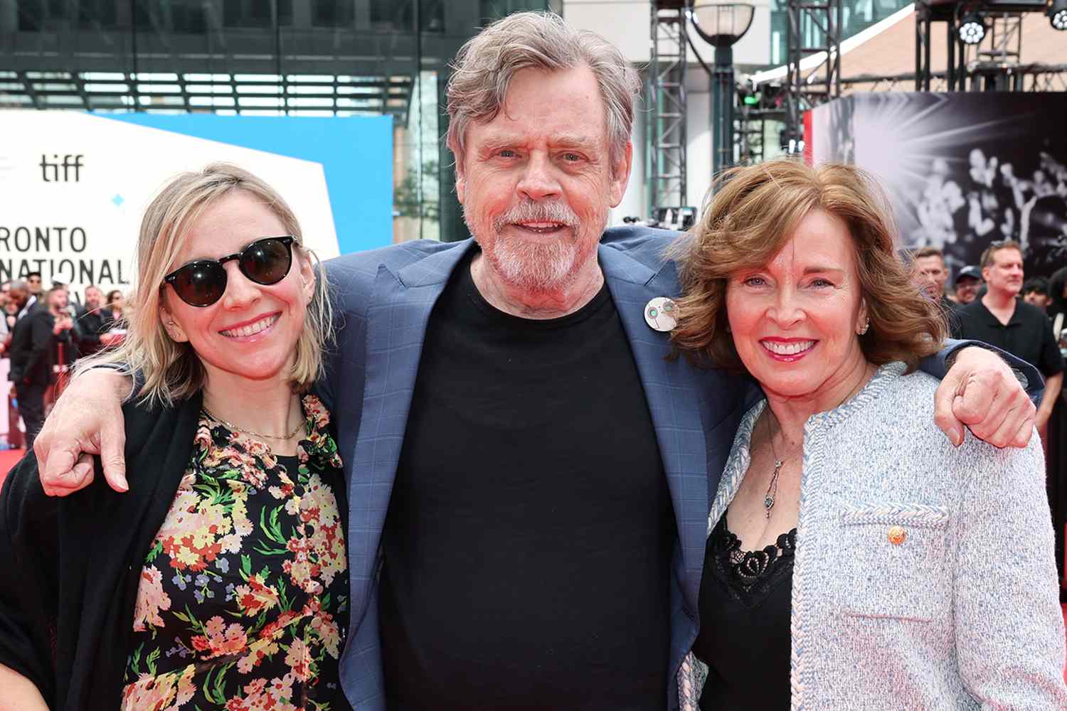 Chelsea Hamill, Mark Hamill, and Marilou York attend the premiere of "The Wild Robot" during the 2024 Toronto International Film Festival at Roy Thomson Hall on September 08, 2024 in Toronto, Ontario.