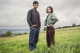 Zain Iqbal as Ravi Singh and Emma Myers as Pip Fitz-Amobi in A Good Girl's Guide to Murder.