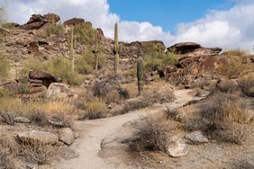STOCK Hidden Valley Mormom Trail in South Mountain Park Preserve in Phoenix Arizona