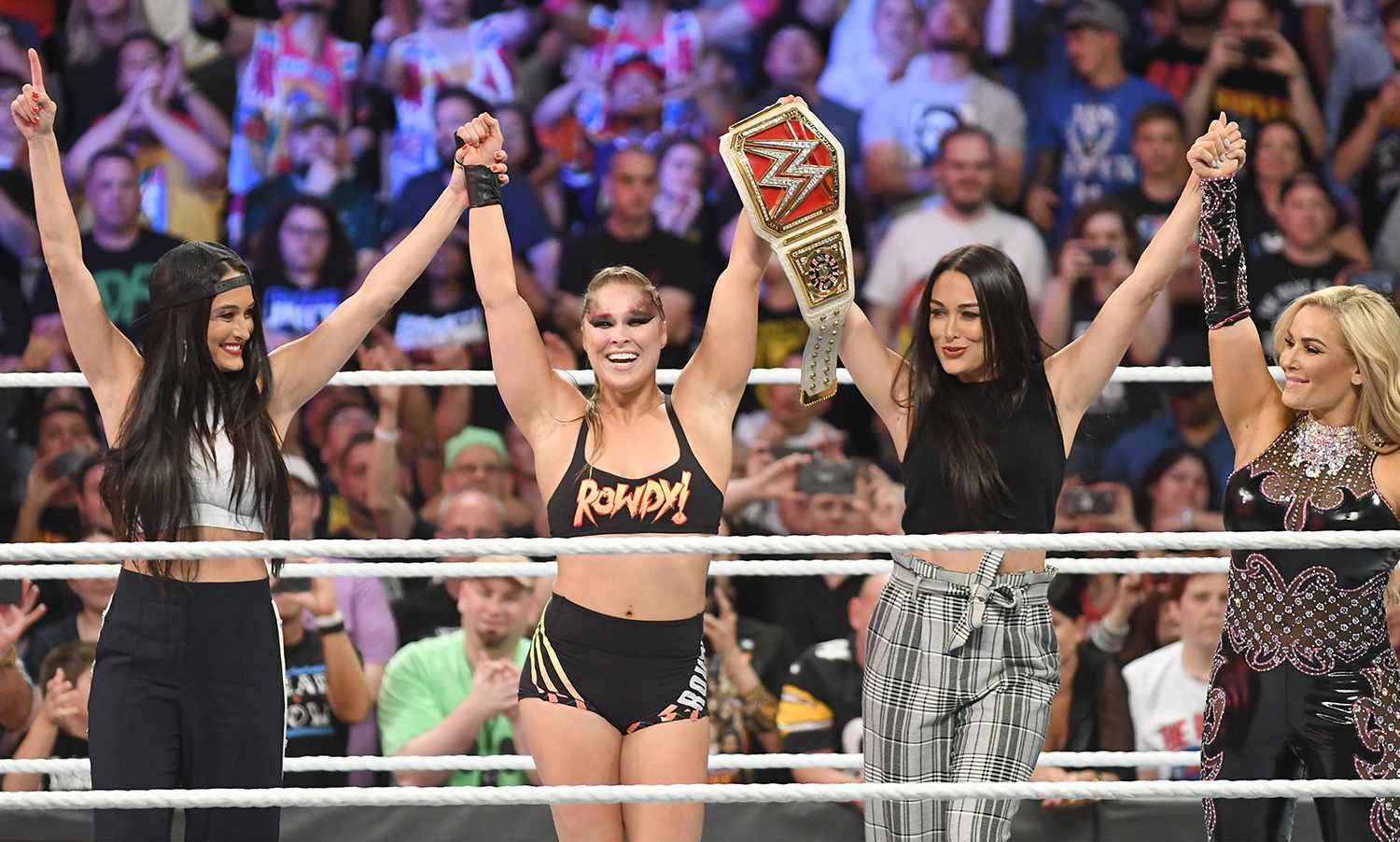 Brie Bella, Ronda Rousey, Nikki Bella and Natalya WWE SummerSlam