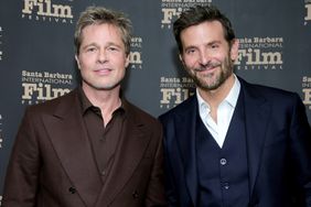 Brad Pitt and Honoree Bradley Cooper pose with the Outstanding Performer of the Year Award during the 39th Annual Santa Barbara International Film Festival 