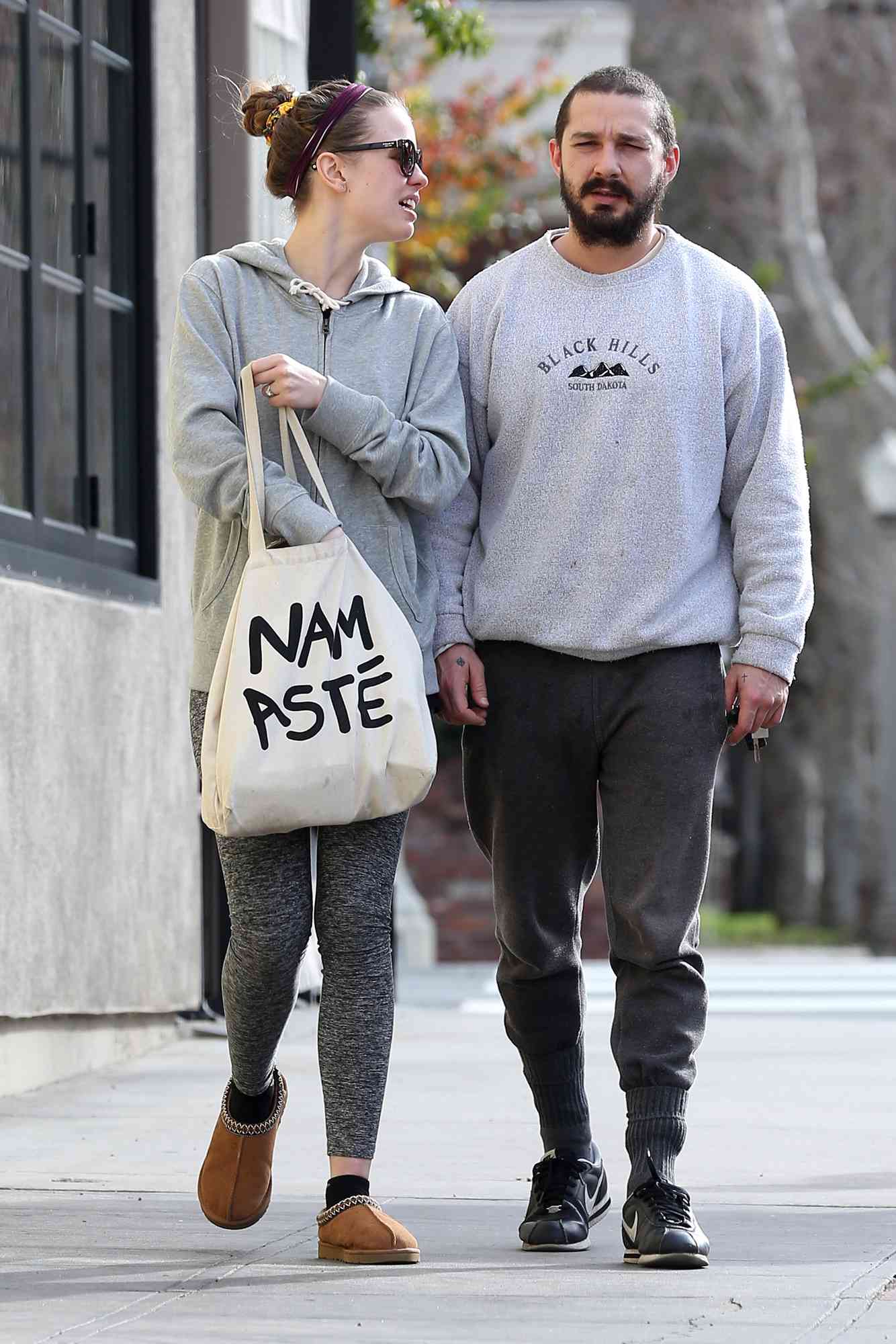 Shia LaBeouf and his girlfriend Mia Goth look cozy as they get lunch together in Studio City