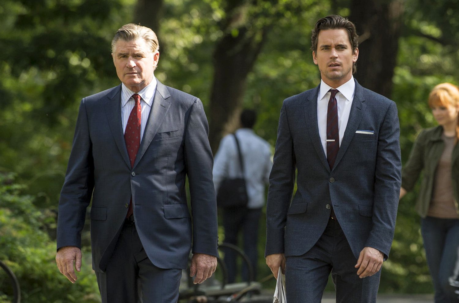 WHITE COLLAR -- "Into the Wind" Episode 416 -- Pictured: (l-r) Treat Williams as Sam, Matt Bomer as Neal Caffrey, Willie Garson as Mozzie