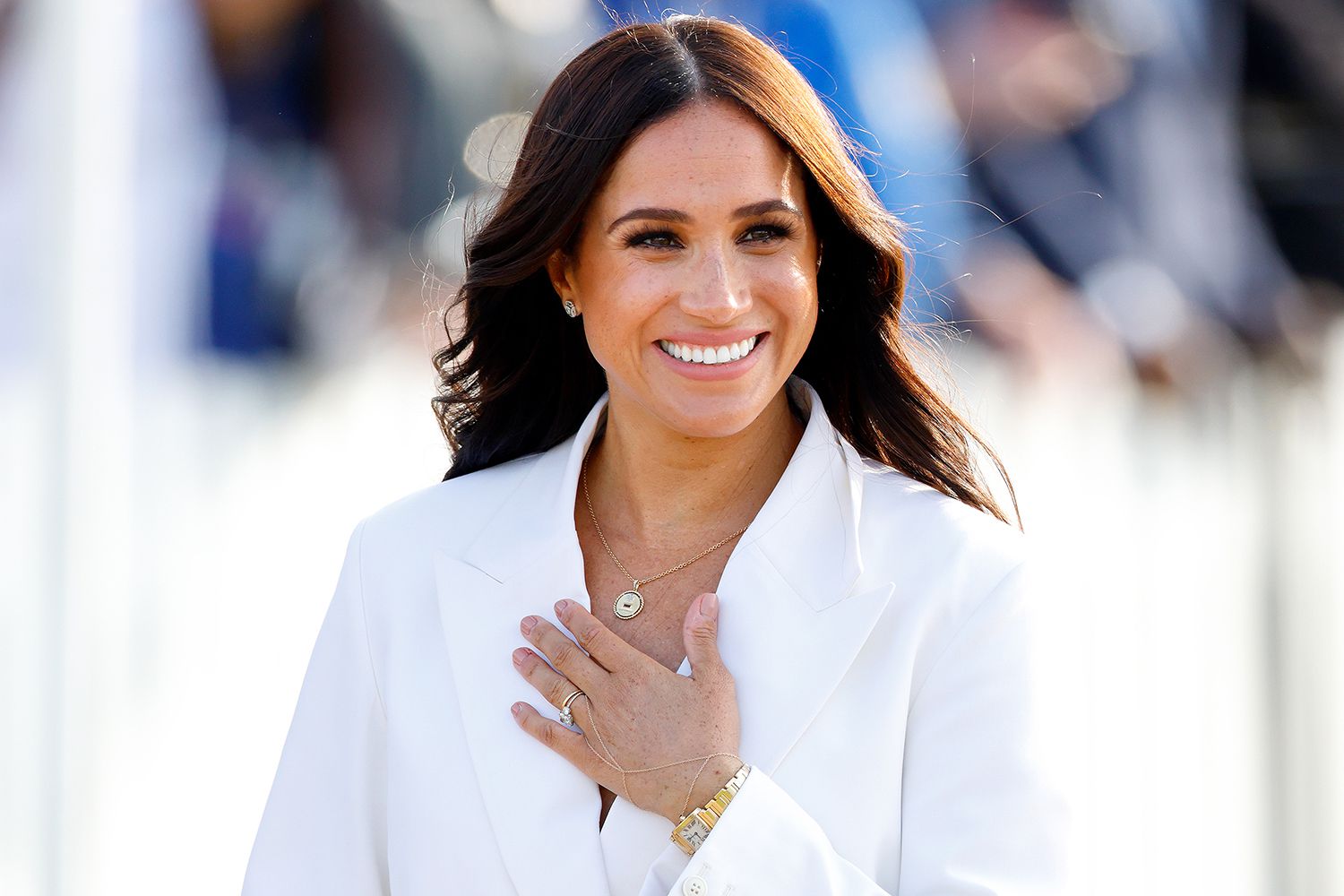 Meghan, Duchess of Sussex attends an Invictus Games Friends and Family reception hosted by the City of The Hague and the Dutch Ministry of Defence at Zuiderpark on April 15, 2022 in The Hague, Netherlands. 