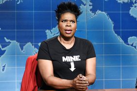 SATURDAY NIGHT LIVE -- Episode 1767 -- Pictured: (l-r) Leslie Jones, Colin Jost during "Weekend Update" on May 18, 2019 -- (Photo by: Will Heath/NBC)