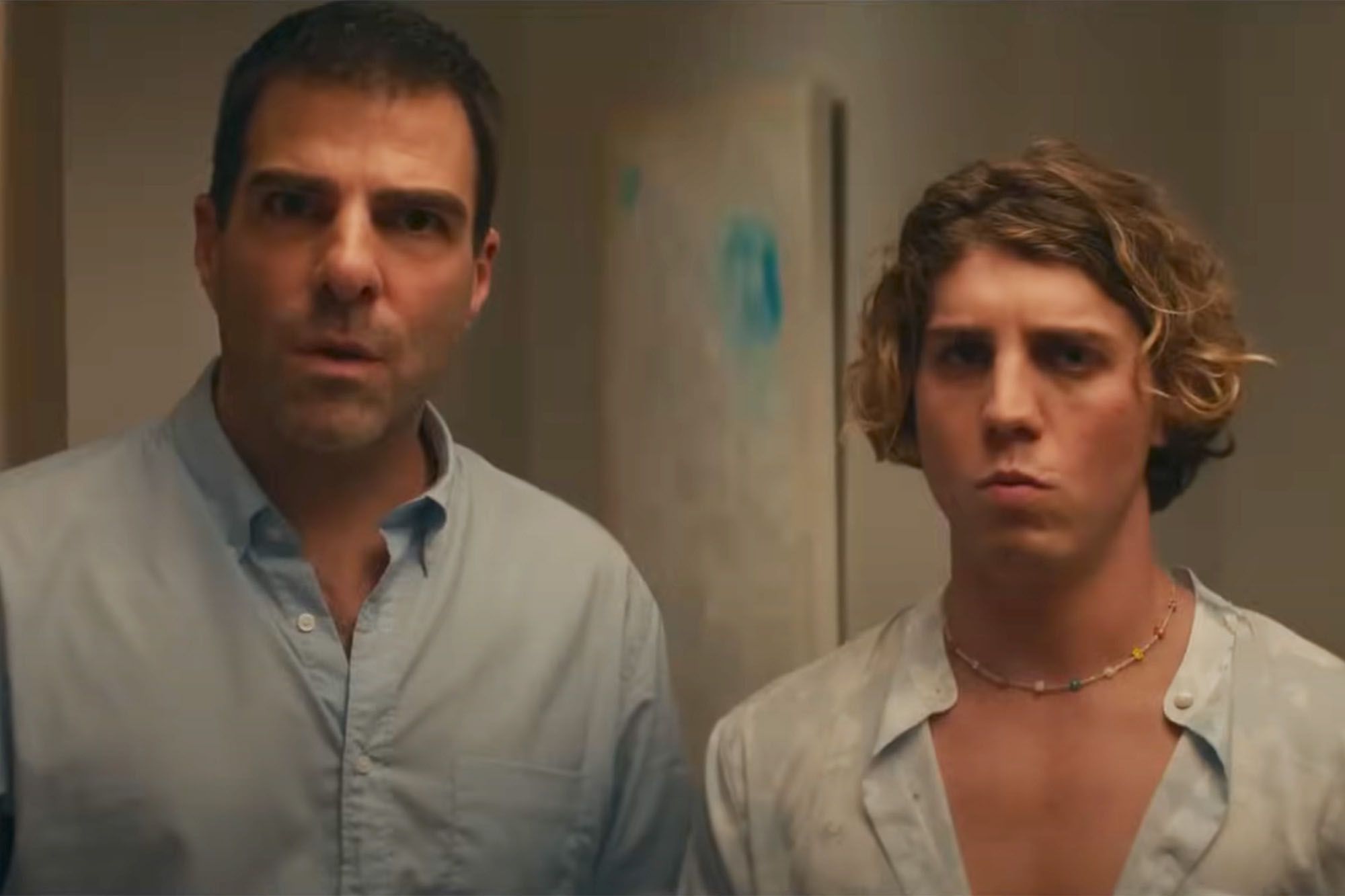 Zachary Quinto and Lukas Gage in 'Down Low'. 