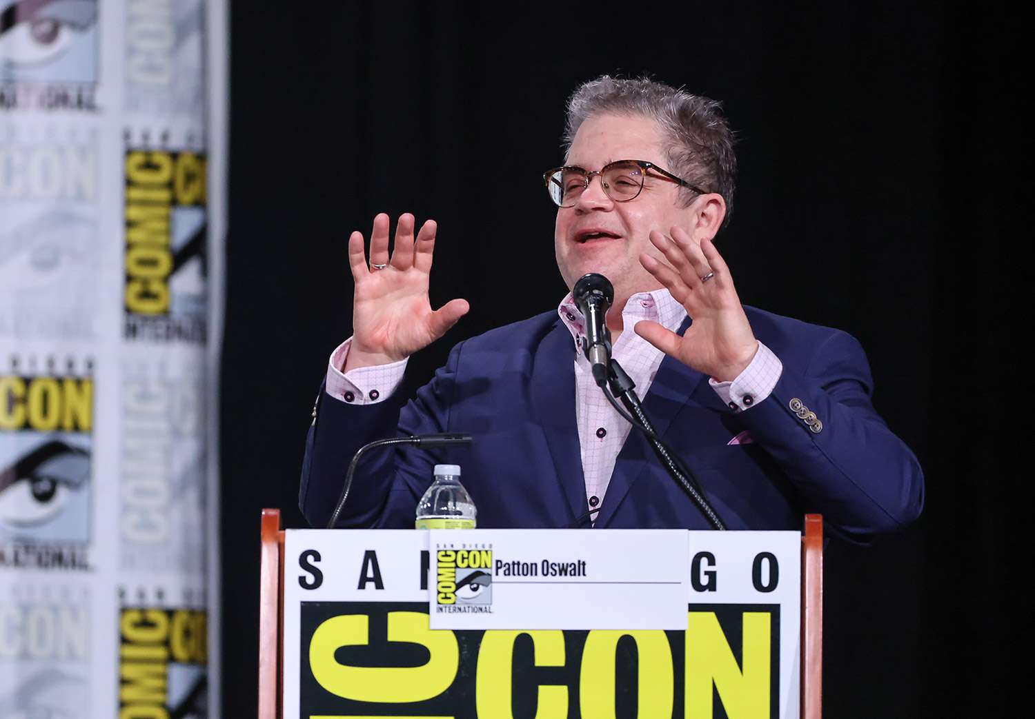 SAN DIEGO, CALIFORNIA - JULY 21: Patton Oswalt speaks onstage at the Inside "Severence" Panel during 2022 Comic-Con International: San Diego at San Diego Convention Center on July 21, 2022 in San Diego, California. (Photo by Amy Sussman/Getty Images)