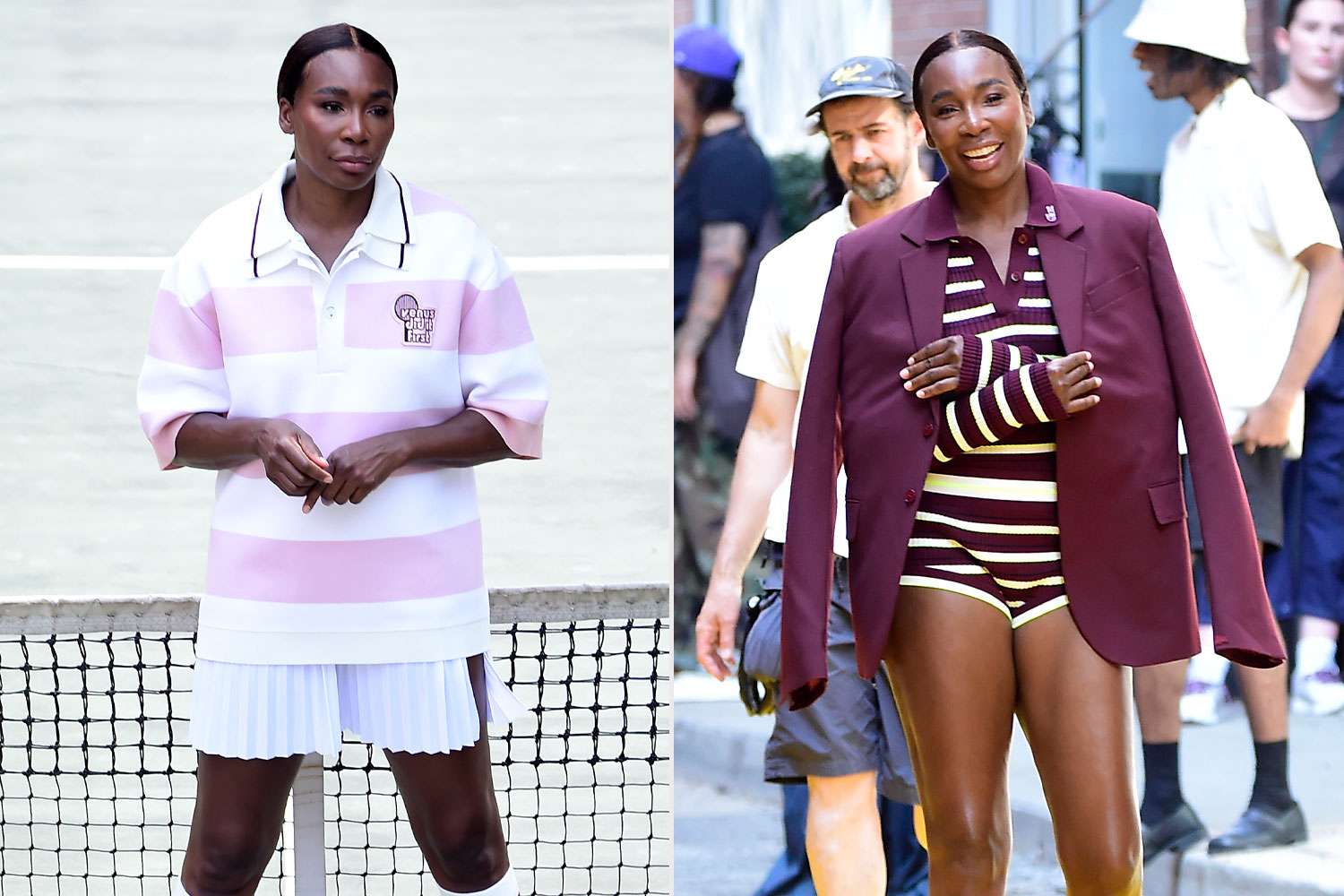 enus Williams is spotted during a photoshoot for Lacoste in New York City. The American professional tennis player modeled several different outfits on the tennis courts before taking the shoot to the streets. 